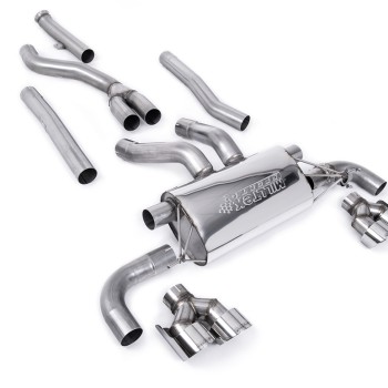 BMW G20/21 M340i & G22 M440i - Cat-Back Exhaust System with Quad GT-100 Polished Trims