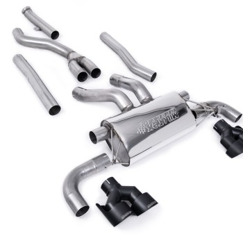 BMW G20/21 M340i & G22 M440i - Cat-Back Exhaust System with Quad GT-100 Black Trims