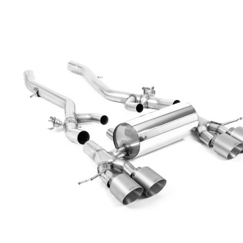 BMW G8X M3/M4 - Axle Back Exhaust System with GT-115 Brushed Titanium Trims