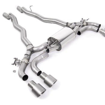 BMW M5 F90 - OPF/GPF Back System with Brushed Titanium GT-100 Trims - ECE Approved