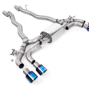 BMW M5 F90 - OPF/GPF Back System with Burnt/Blue Titanium GT-100 Trims - ECE Approved