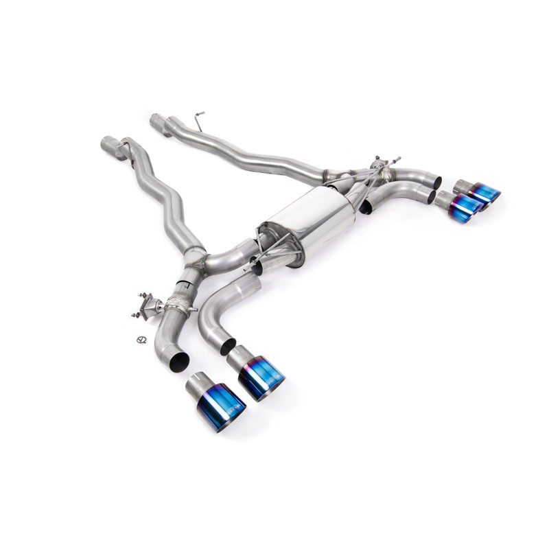 BMW M5 F90 - OPF/GPF Back System with Burnt/Blue Titanium GT-100 Trims - ECE Approved