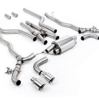 BMW M5 F90 (GPF Equipped) - Cat Back Exhaust System with Polished GT-100 Trims