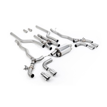 BMW M5 F90 (GPF Equipped) - Cat Back Exhaust System with Polished GT-100 Trims