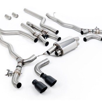 BMW M5 F90 (GPF Equipped) - Cat Back Exhaust System with Cerakote Black GT-100 Trims