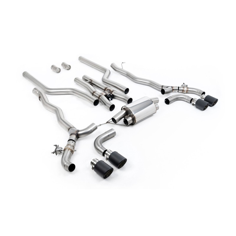 BMW M5 F90 (GPF Equipped) - Cat Back Exhaust System with Carbon JET-100 Trims