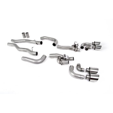 BMW M8 F91/92/93 (GPF Equipped) - OPF/GPF Back System with valved Rear Silencer Bypass & GT-115 Polished Trims