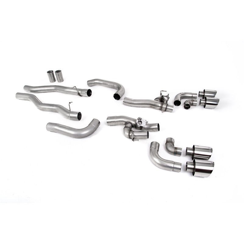 BMW M8 F91/92/93 (GPF Equipped) - OPF/GPF Back System with valved Rear Silencer Bypass & GT-115 Polished Trims