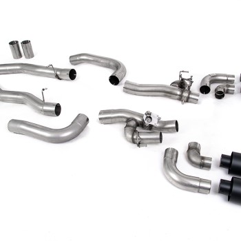 BMW M8 F91/92/93 (GPF Equipped) - OPF/GPF Back System with valved Rear Silencer Bypass & GT-115 Cerakote Black Trims