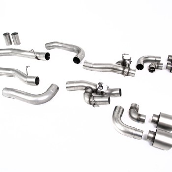 BMW M8 F91/92/93 (GPF Equipped) - OPF/GPF Back System with valved Rear Silencer Bypass & GT-115 Brushed Titanium Trims