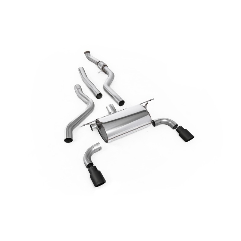 BMW F20/F21 M135i (Non X-Drive) - Cat-Back Exhaust System with Road Rear Silencer & Ceramic Black Tips