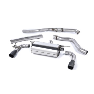 Non-Resonated (Louder) Race Cat-Back Exhaust System with Cerakote Black Tips