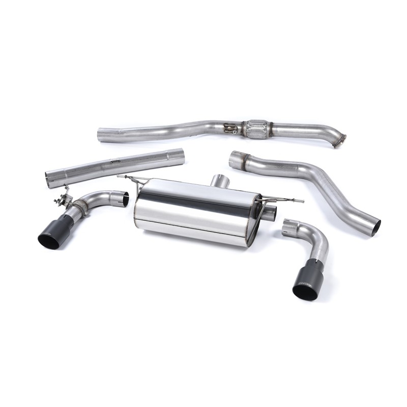 Non-Resonated (Louder) Race Cat-Back Exhaust System with Cerakote Black Tips