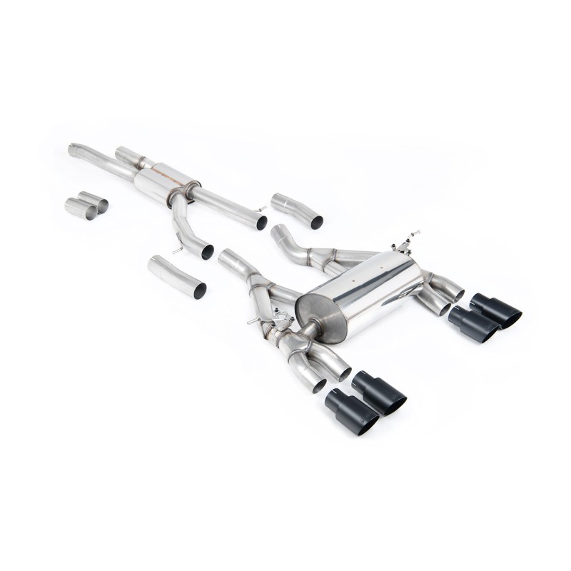 BMW F80 M3/F82 M4 - Cat-Back Exhaust System with Cerakote Black Trims
