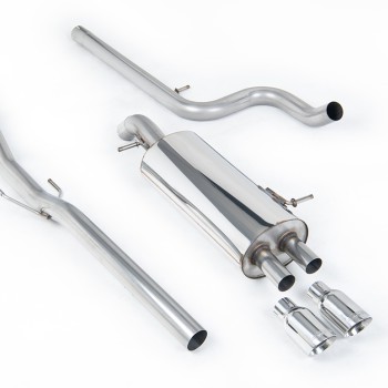 Citroen DS3 1.6 - Non-Resonated (Louder) Cat-Back Exhaust System with Polished Trims