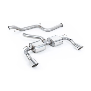 Ford Focus MK2 RS - Non-Resonated (Louder) Cat-Back Exhaust System with Twin Rear Silencer DTM Trims