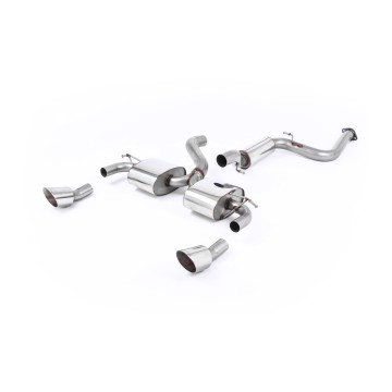 Ford Focus MK2 RS - Resonated (Quieter) Cat-Back Exhaust System with Dual DTM Trims