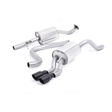 Ford Fiesta MK7/7.5 Ecoboost 1.0T - Resonated (Quieter) Cat-Back Exhaust System with Cerakote Black Tips