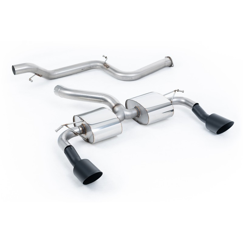 Ford Focus MK2 RS - Non-Resonated (Louder) Cat-Back Exhaust System with Cerakote Black Trims