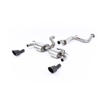 Ford Focus MK2 RS - Resonated (Quieter) Cat-Back Exhaust System with Cerakote Black Trims