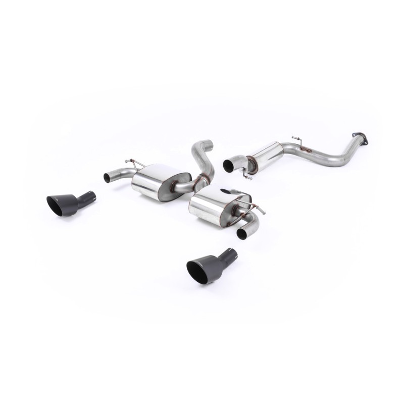 Ford Focus MK2 RS - Resonated (Quieter) Cat-Back Exhaust System with Cerakote Black Trims