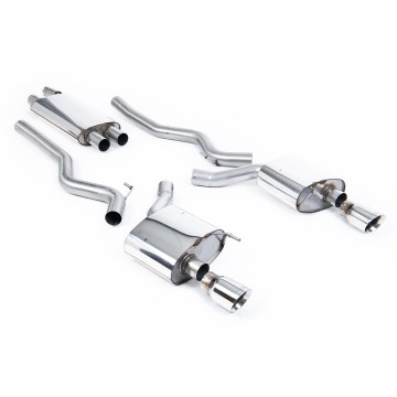 Ford Mustang 2.3 (S550 Fastback) - Resonated (Quieter) Cat-Back Exhaust System with GT-100 Polished Trims