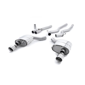 Ford Mustang 2.3 (S550 Fastback) - Non-Resonated (Louder) Cat-Back Exhaust System with GT-100 Polished Trims
