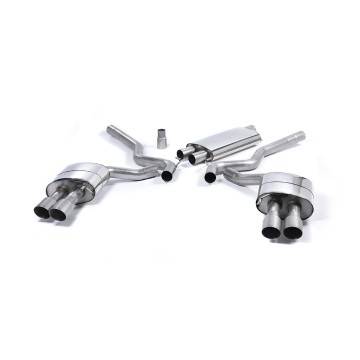 Ford Mustang 2.3 (S550 Fastback) - Resonated (Quieter) Cat-Back Exhaust System with GT-90 Titanium Trims (For Roush Valance)