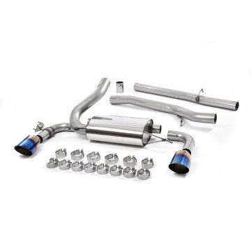 Ford Focus MK3 RS - Non-Resonated (Louder) Cat-Back Exhaust System with Burnt Titanium GT-115 Trims