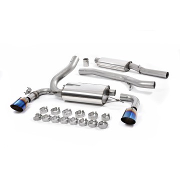 Ford Focus MK3 RS - Resonated (Quieter) Cat-Back Exhaust System with Burnt Titanium GT-115 Trims