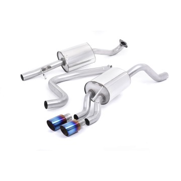 Ford Fiesta MK7/7.5 Ecoboost 1.0T - Resonated (Quieter) Cat-Back Exhaust System with Burnt Titanium Tips