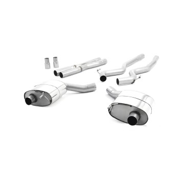 Ford Mustang 5.0 V8 GT (Fastback) - Non-Resonated (Louder) Cat-Back Exhaust System with Burnt Titanium GT-100 Trims