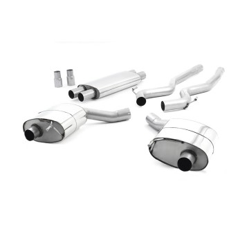 Ford Mustang 5.0 V8 GT (Fastback) - Resonated (Quieter) Cat-Back Exhaust System with Burnt Titanium GT-100 Trims