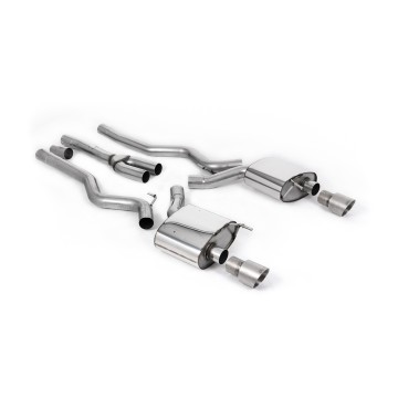 Ford Mustang 2.3 (S550 Fastback) - Non-Resonated (Louder) Cat-Back Exhaust System with GT-100 Titanium Trims