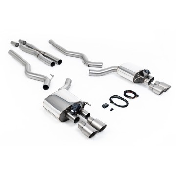 Ford Mustang 5.0 V8 GT (Fastback) - Valved Cat-Back Exhaust System with Quad Titanium GT-90 Trims