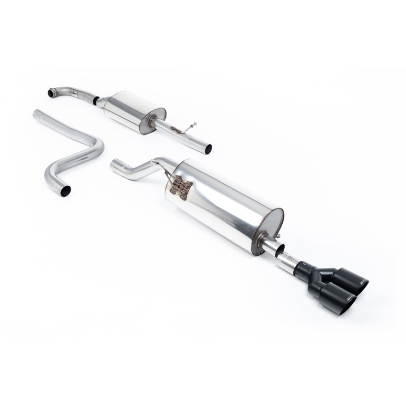 Ford Fiesta MK8 1.0T ST Line (Non GPF Models) - Resonated (Quieter) Cat-Back Exhaust System with Twin GT-90 Cerakote Black Trims