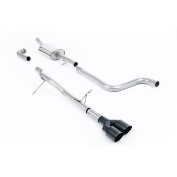 Ford Fiesta MK8 1.0T ST Line (Non GPF Models) - Non-Resonated (Louder) Cat-Back Exhaust System with Twin GT-90 Cerakote Black Trims