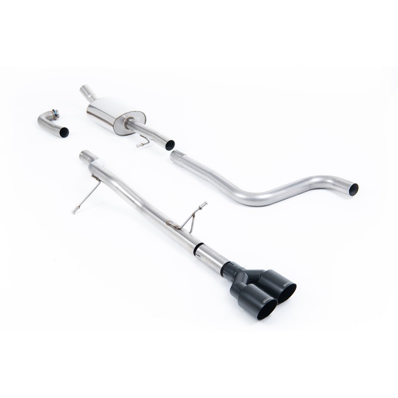 Ford Fiesta MK8 1.0T ST Line (Non GPF Models) - Non-Resonated (Louder) Cat-Back Exhaust System with Twin GT-90 Cerakote Black Trims