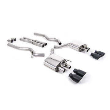 Ford Mustang 5.0 V8 GT (Fastback - Facelift) - Cat-Back Exhaust System with Black Cerakote Trims GT-100 Trims