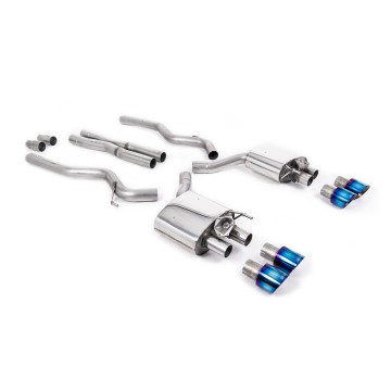 Ford Mustang 5.0 V8 GT (Fastback - Facelift) - Cat-Back Exhaust System with Burnt Titanium Trims GT-100 Trims