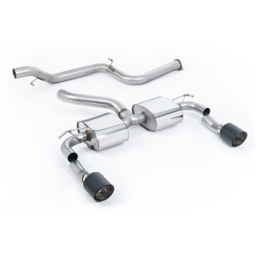 Ford Focus MK2 RS - Non-Resonated (Louder) Cat-Back Exhaust System with Carbon Jet-115 Trims