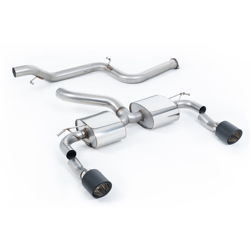 Ford Focus MK2 RS - Non-Resonated (Louder) Cat-Back Exhaust System with Carbon Jet-115 Trims
