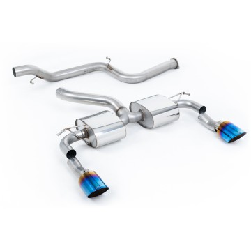 Ford Focus MK2 RS - Non-Resonated (Louder) Cat-Back Exhaust System with Burnt Titanium GT-115 Trims