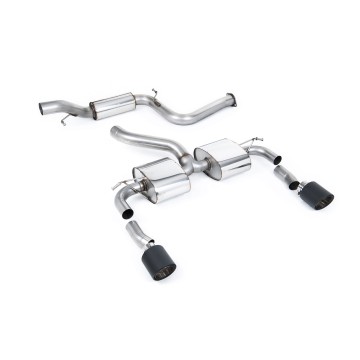 Ford Focus MK2 RS - Resonated (Quieter) Cat-Back Exhaust System with Jet-115 Carbon Trims