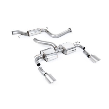 Ford Focus MK2 RS - Resonated (Quieter) Cat-Back Exhaust System with GT-115 Titanium Trims