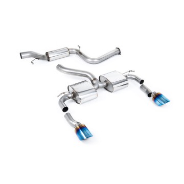 Ford Focus MK2 RS - Resonated (Quieter) Cat-Back Exhaust System with GT-115 Burnt Titanium Trims