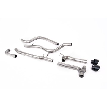 Ford Fiesta MK8 1.0T ST Line (Non GPF Models) Dual Outlets - Non-Resonated (Louder) Dual Outlet Exhaust System with Cerakote Black GT-100 Trims (Requires Maxton Diffuser)