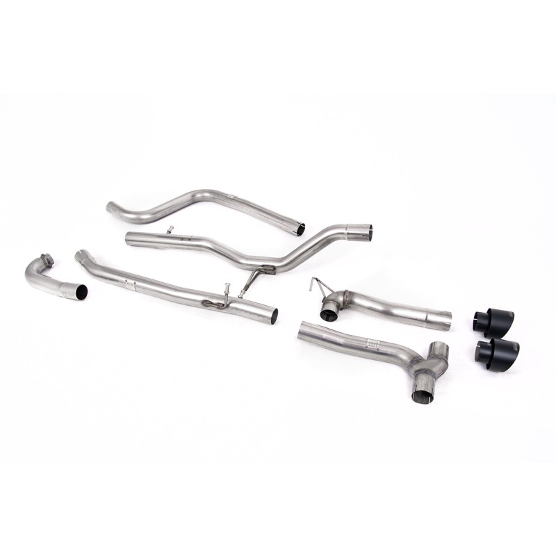 Ford Fiesta MK8 1.0T ST Line (Non GPF Models) Dual Outlets - Non-Resonated (Louder) Dual Outlet Exhaust System with Cerakote Black GT-100 Trims (Requires Maxton Diffuser)