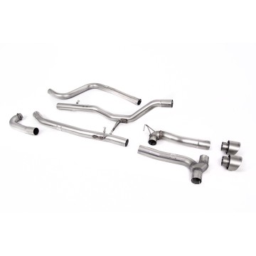 Ford Fiesta MK8 1.0T ST Line (Non GPF Models) Dual Outlets - Non Resonated (Louder) Dual Outlet Exhaust System with Brushed Titanium GT-100 Trims (Requires Maxton Diffuser)