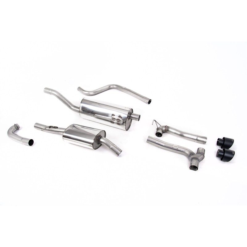 Ford Fiesta MK8 1.0T ST Line (Non GPF Models) Dual Outlets - Resonated (Quieter) Dual Outlet Exhaust System with Cerakote Black GT-100 Trims (Requires Maxton Diffuser)